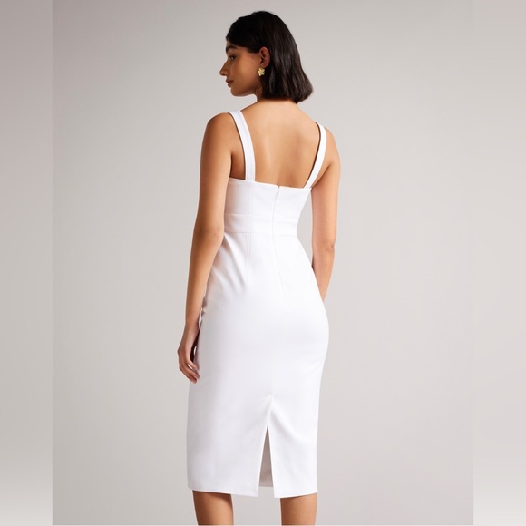 NWT Ted Baker London Klarika Bodycon Midi Dress | White MIDI Dress | Bride Dress - Picture 2 of 15